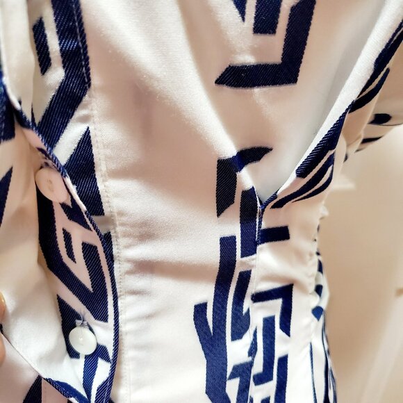 Finley Blue Cotton Shirt Dress Small Coastal Hamptons Preppy Luxury - Picture 13 of 14